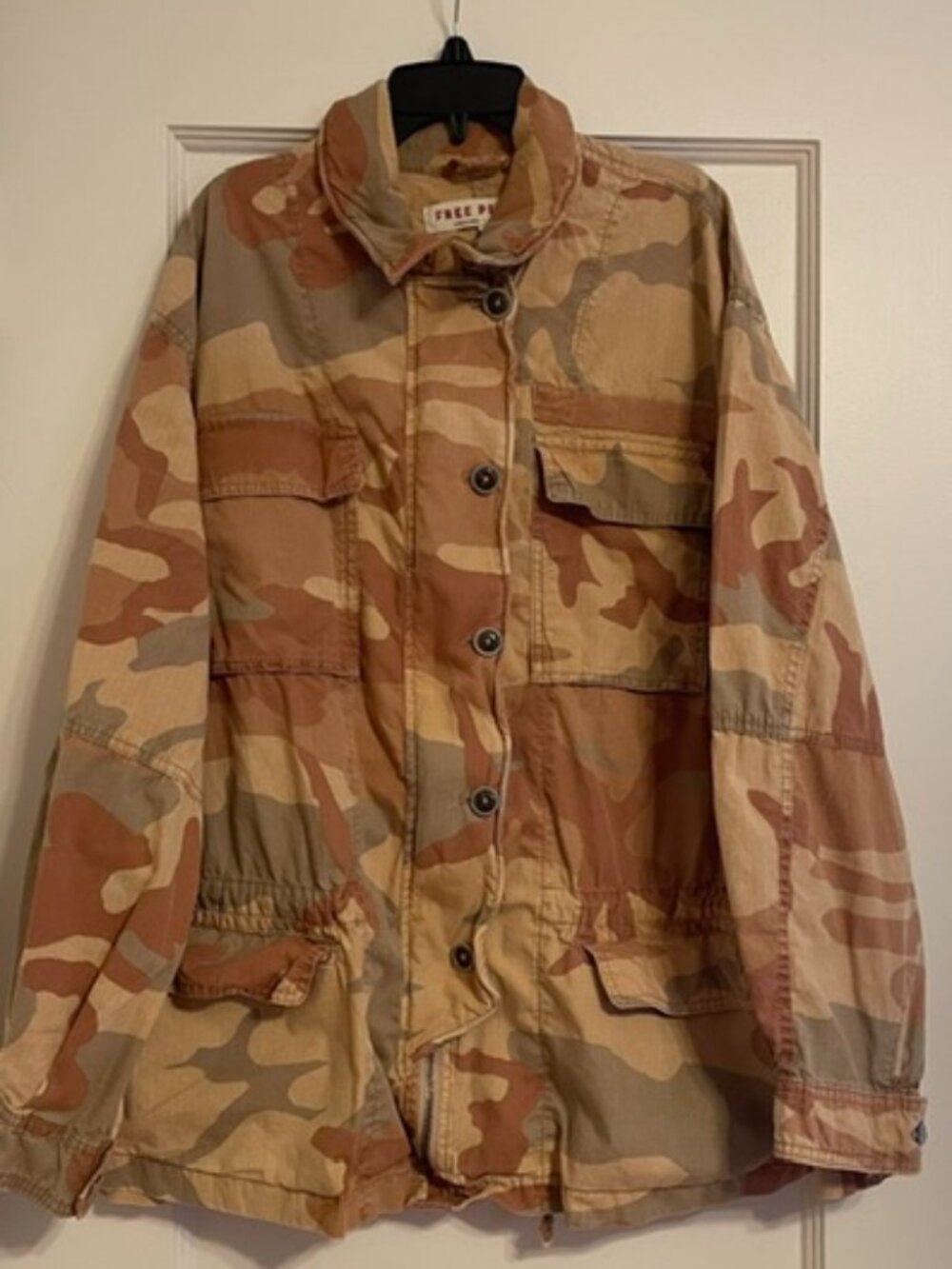 FREE PEOPLE Lead The Way Camouflage Camp Field Jacket S